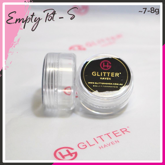 Empty glitter pots