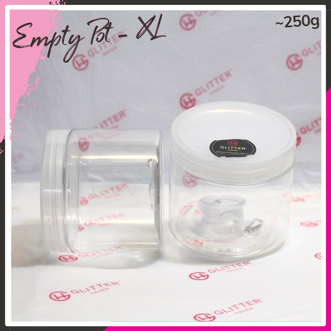 Empty glitter pots