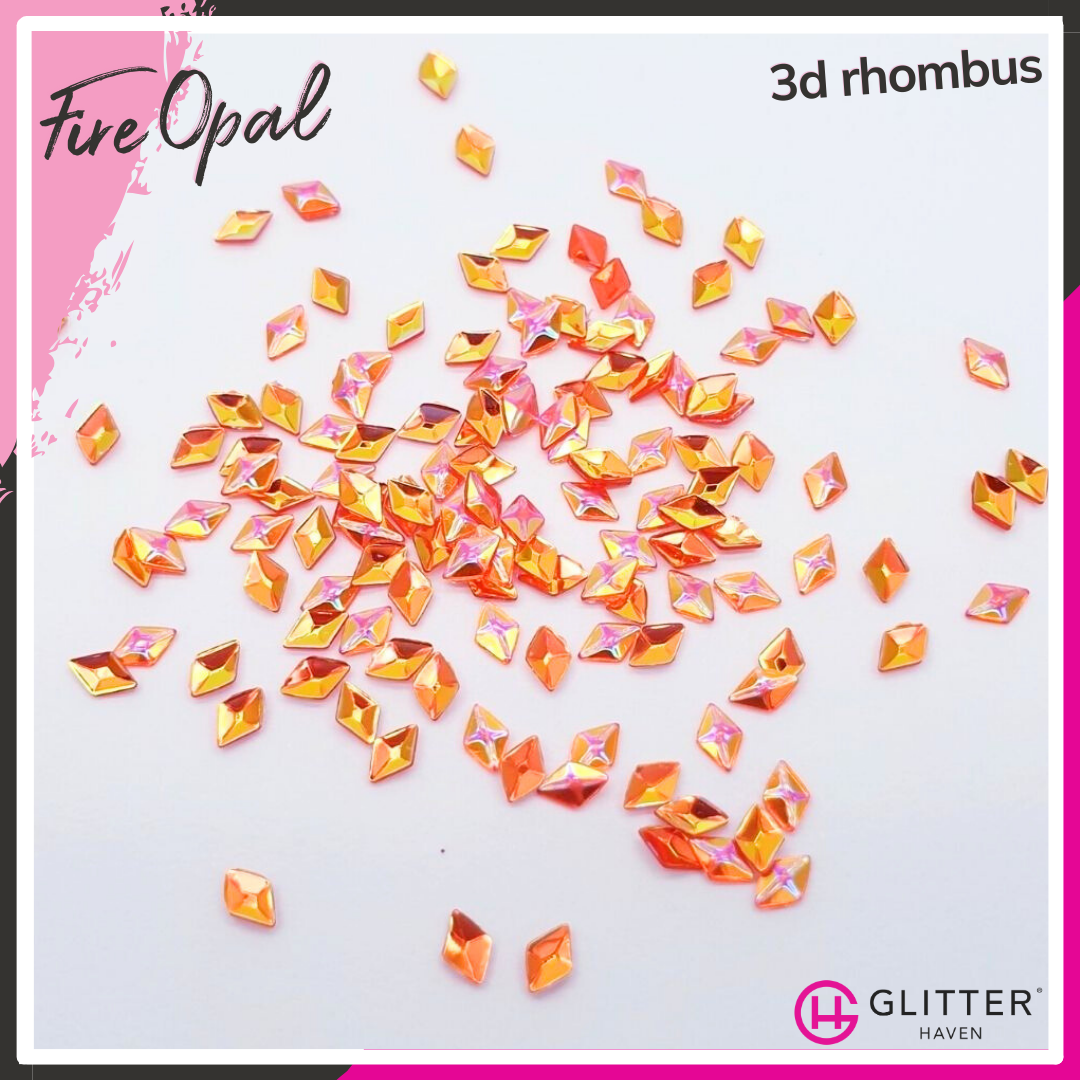 Fire Opal - 3D Diamond