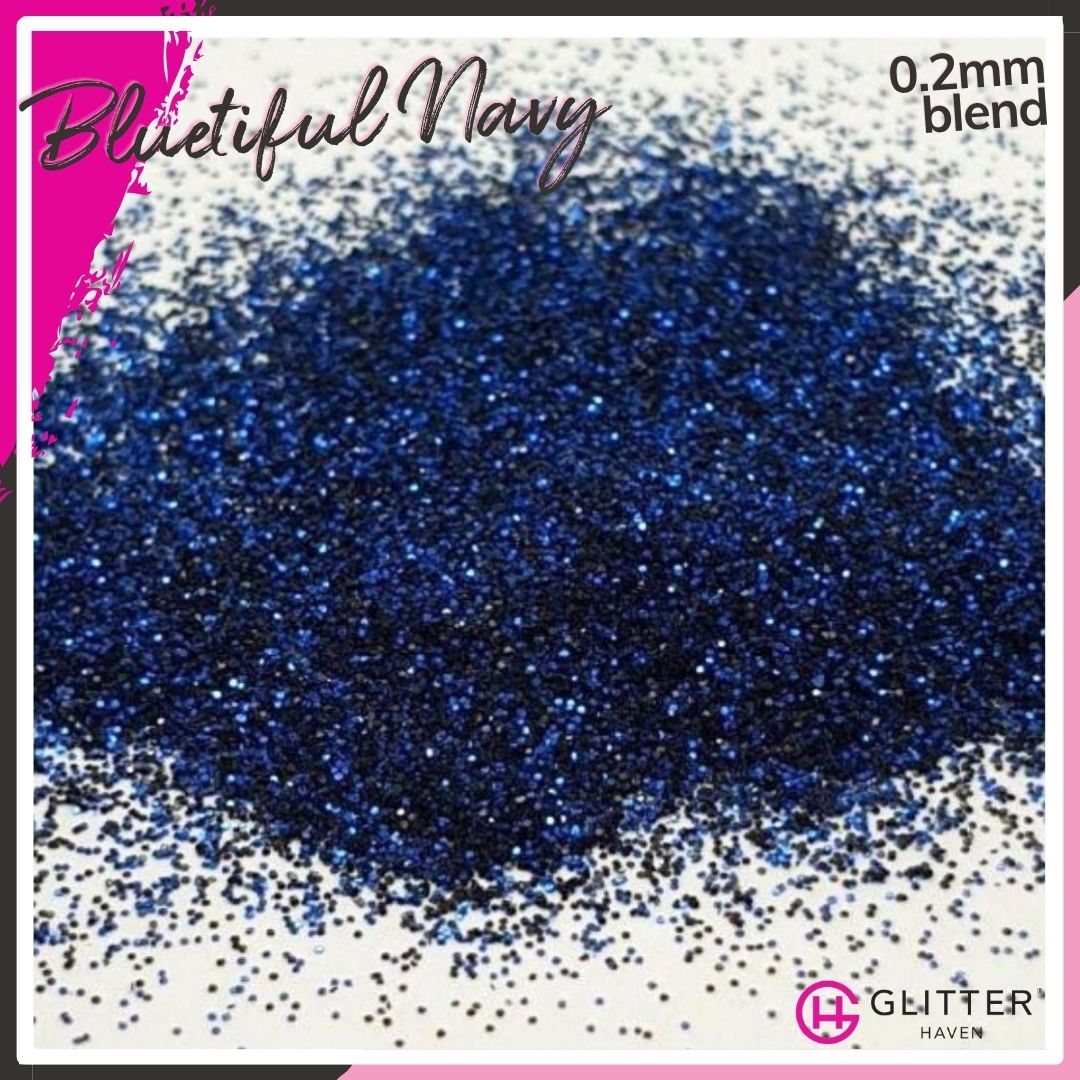 Bluetiful Navy 0.2mm hex Traditional Glitter