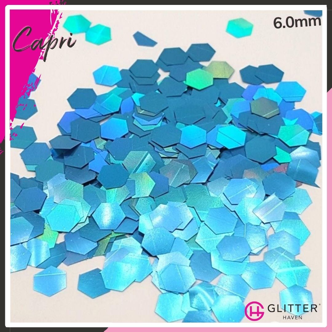 Capri 6.0mm hex Traditional Glitter
