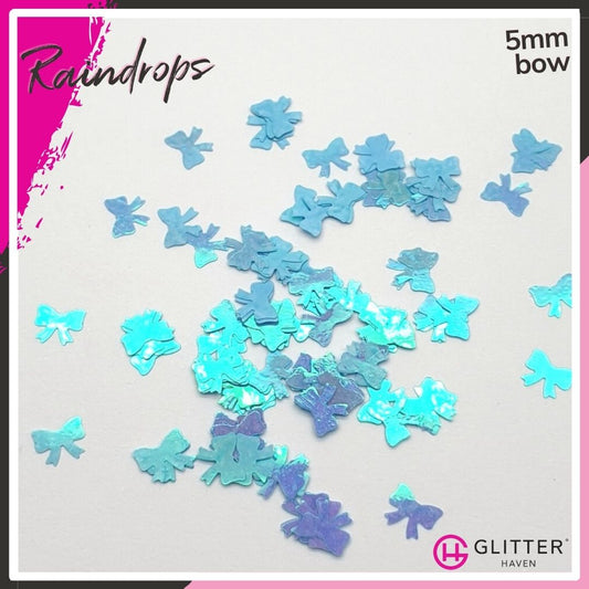 Raindrop 5mm Bow Traditional Glitter