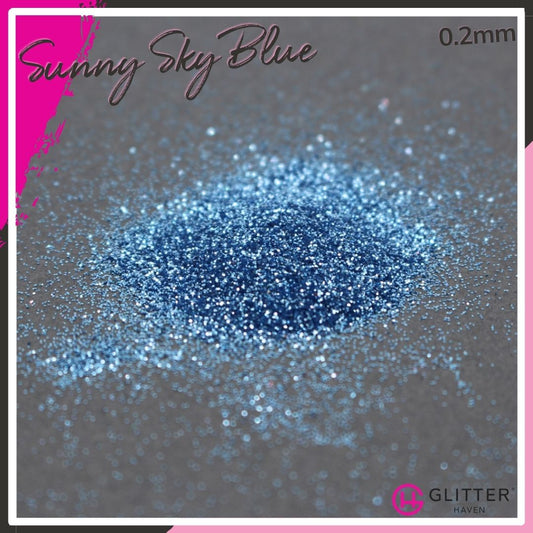 Sunny Sky Blue Traditional Glitter