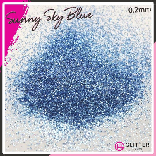 Sunny Sky Blue 0.2mm hex Traditional Glitter