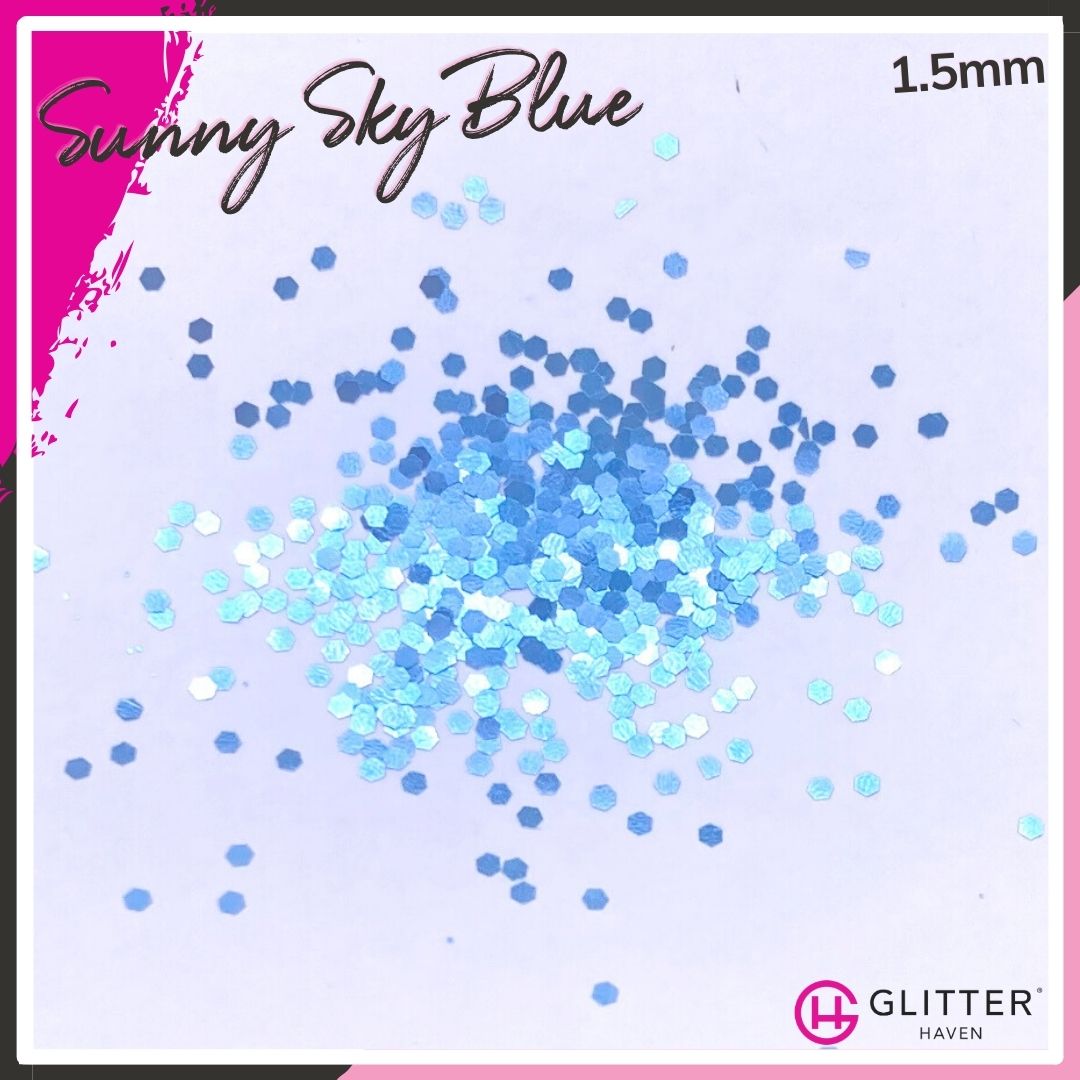 Sunny Sky Blue Traditional Glitter