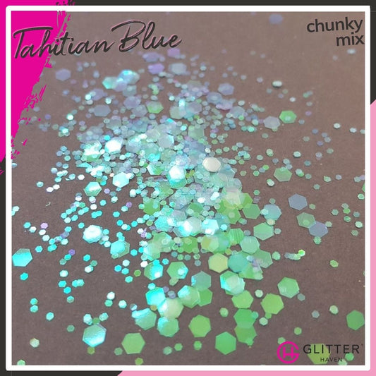 Tahitian Blue Chunky Mix Traditional Glitter
