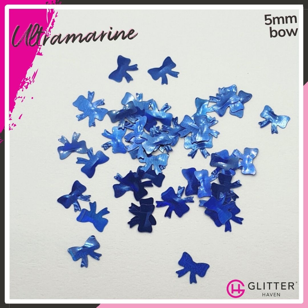 Ultramarine 5mm bow Traditional Glitter