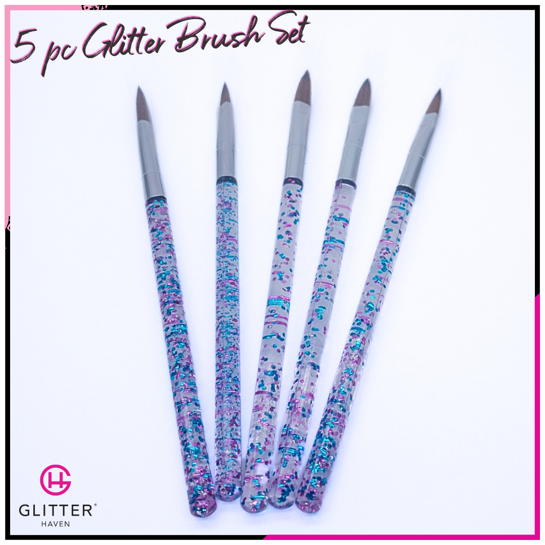 5 Piece Glitter Brush Set