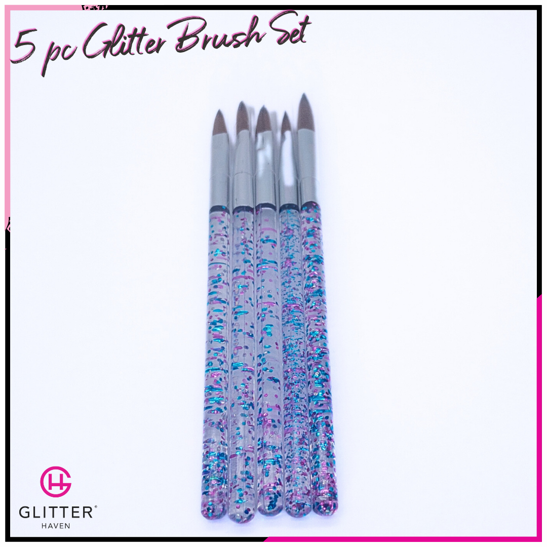 5 Piece Glitter Brush Set