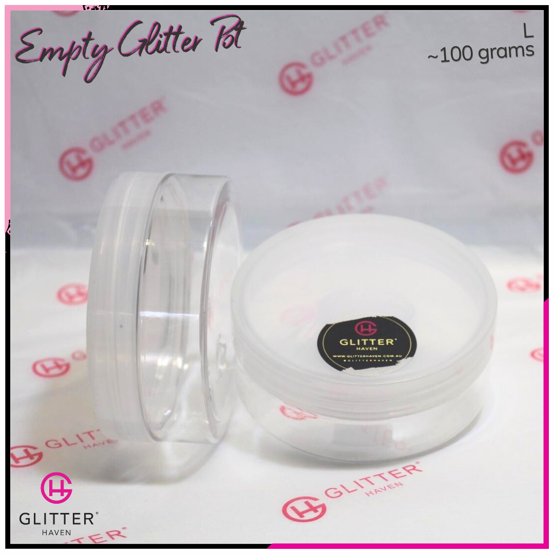 Empty glitter pots