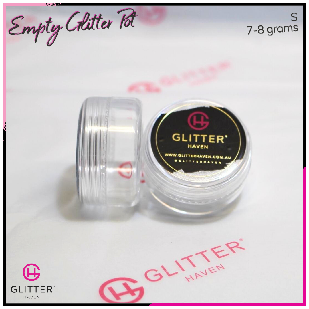 Empty glitter pots