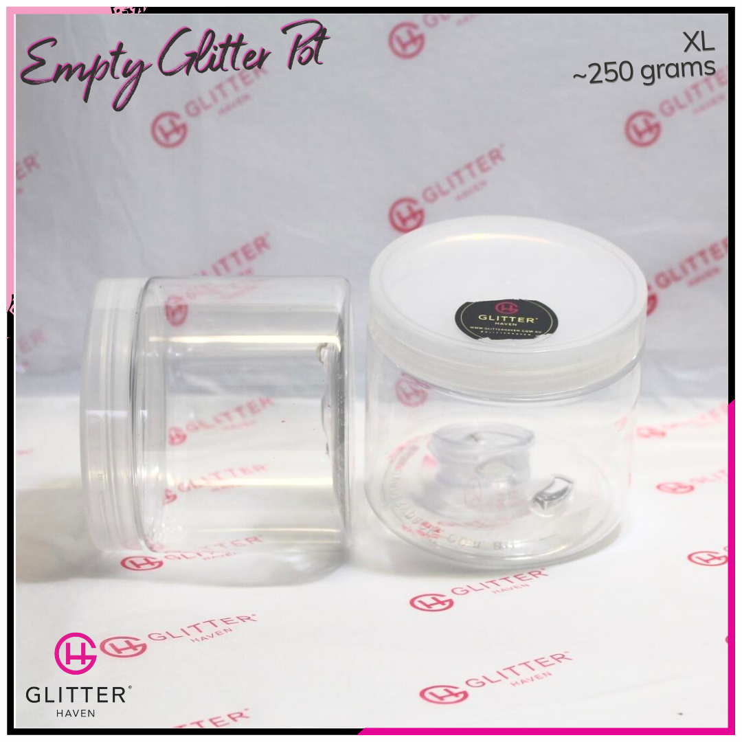 Empty glitter pots