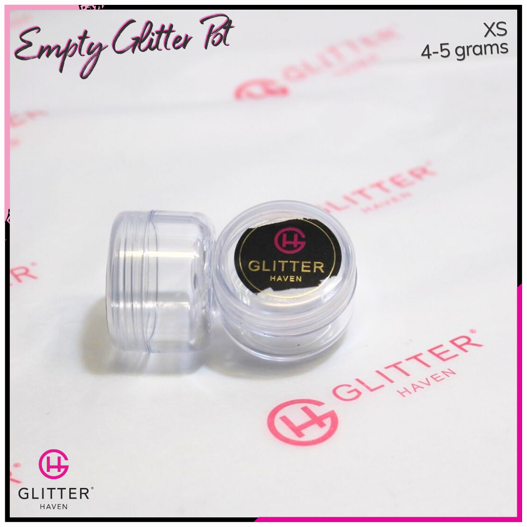 Empty glitter pots
