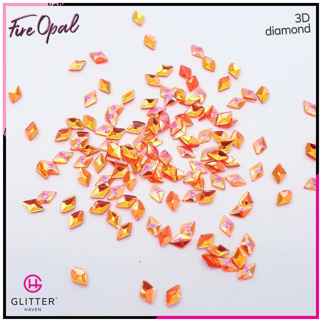 Fire Opal - 3D Diamond