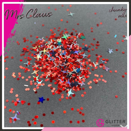 Mrs Claus Chunky Mix Traditional Glitter