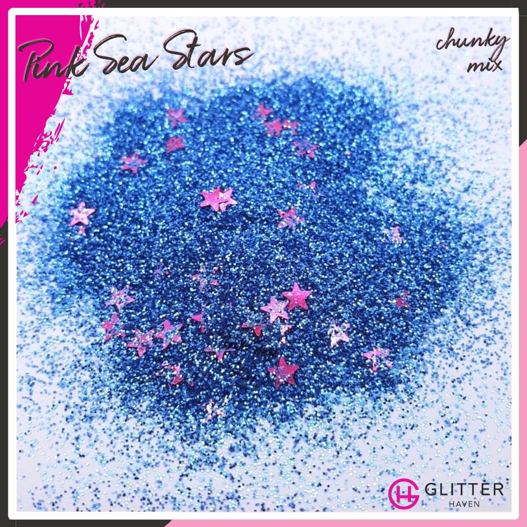 Pink Sea Star Chunky Mix Traditional Glitter
