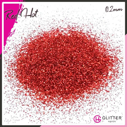 Red Hot 0.2mm hex Traditional Glitter