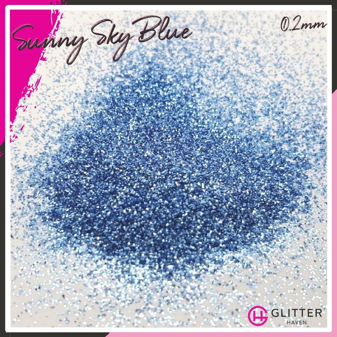 Sunny Sky Blue 0.2mm hex Traditional Glitter