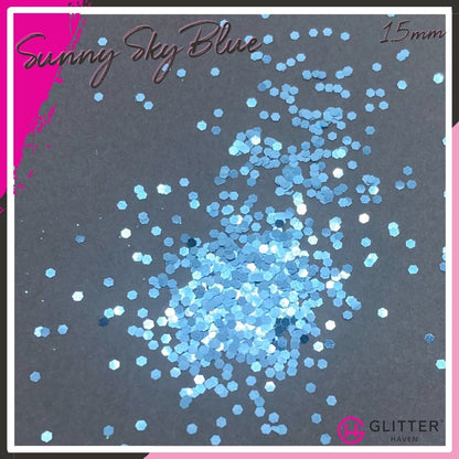 Sunny Sky Blue 1.5mm hex Traditional Glitter